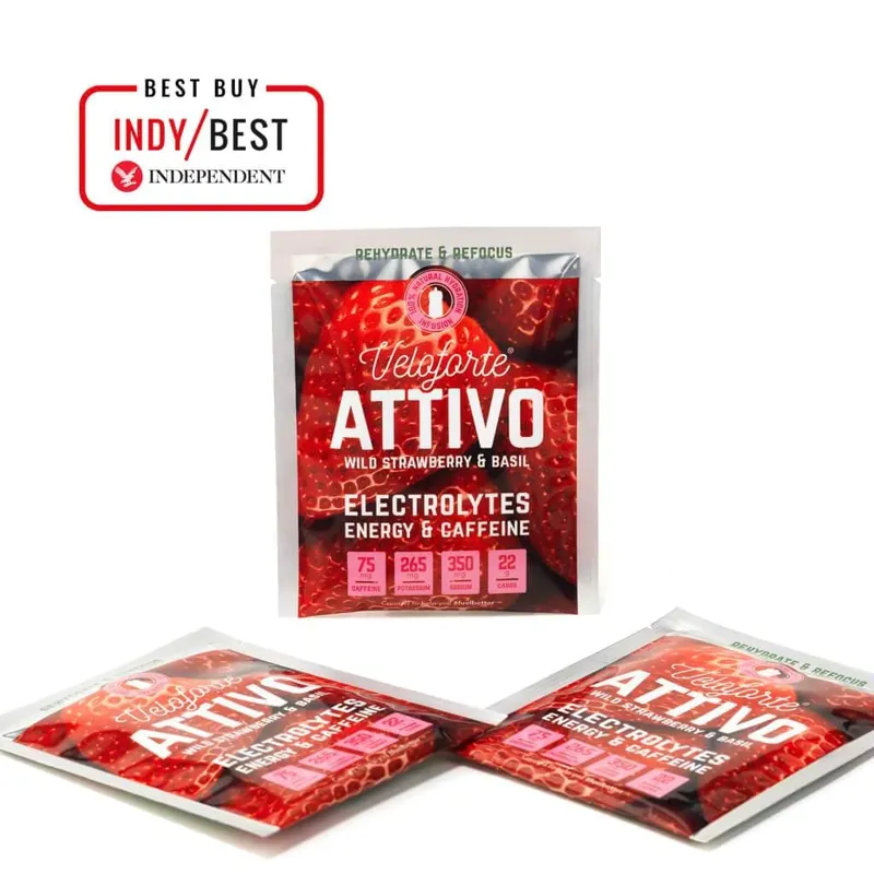 Veloforte Attivo Electrolyte Powder - Single Sachet - Wild Strawberry and Basil - Vegan Friendly